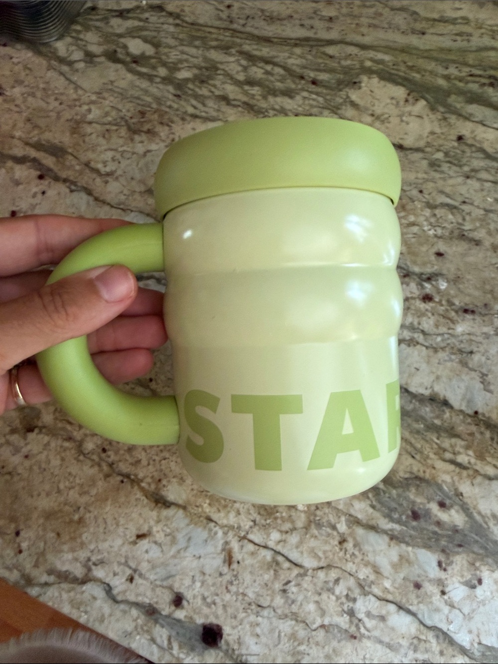 Starbucks Two-Tone Light Green Ceramic Mug with Handle
